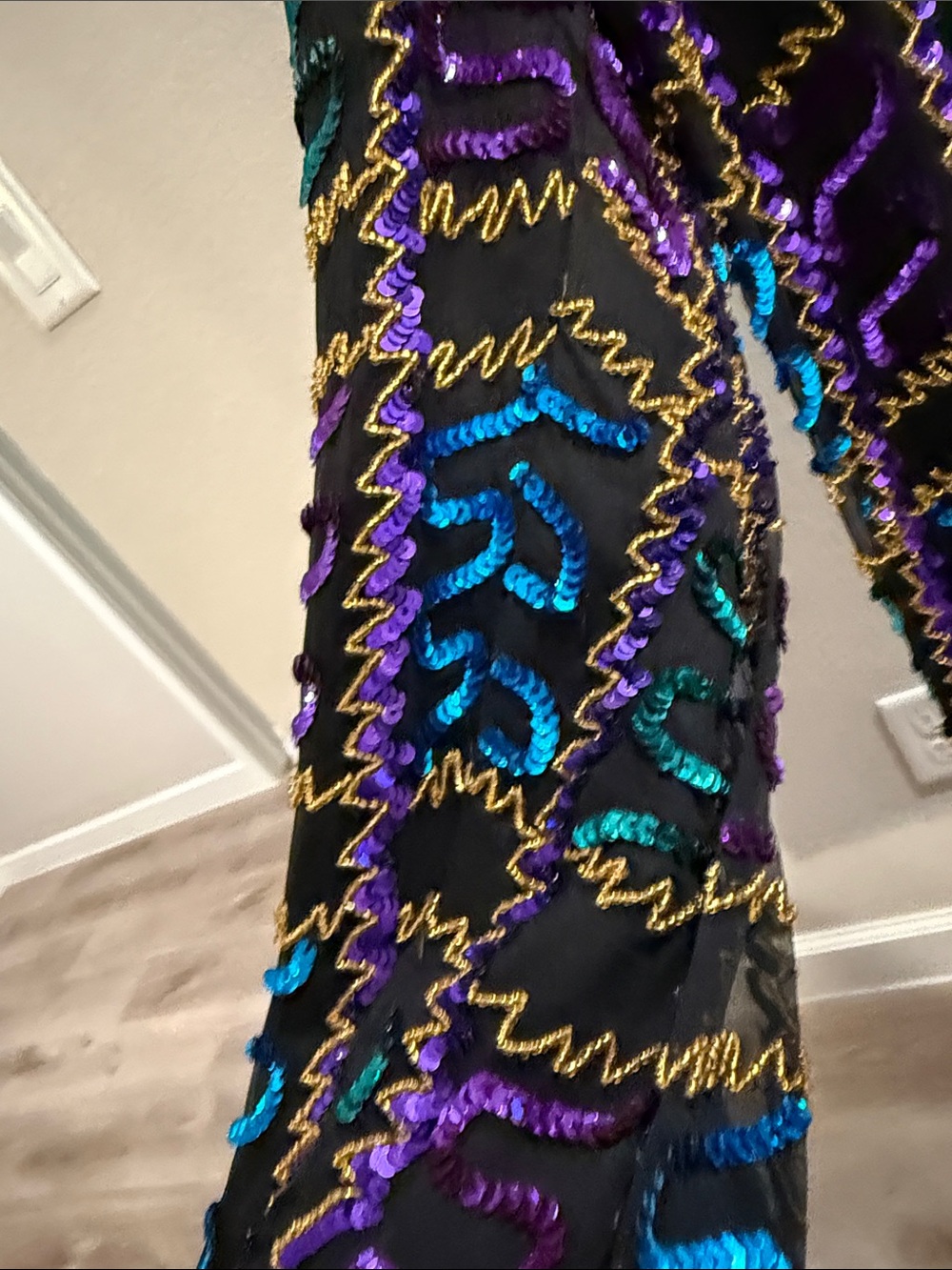 Vintage Brilliante JA Embellished Black Floral Sequin Jacket Deborah Vance ⭐️ - Picture 13 of 17